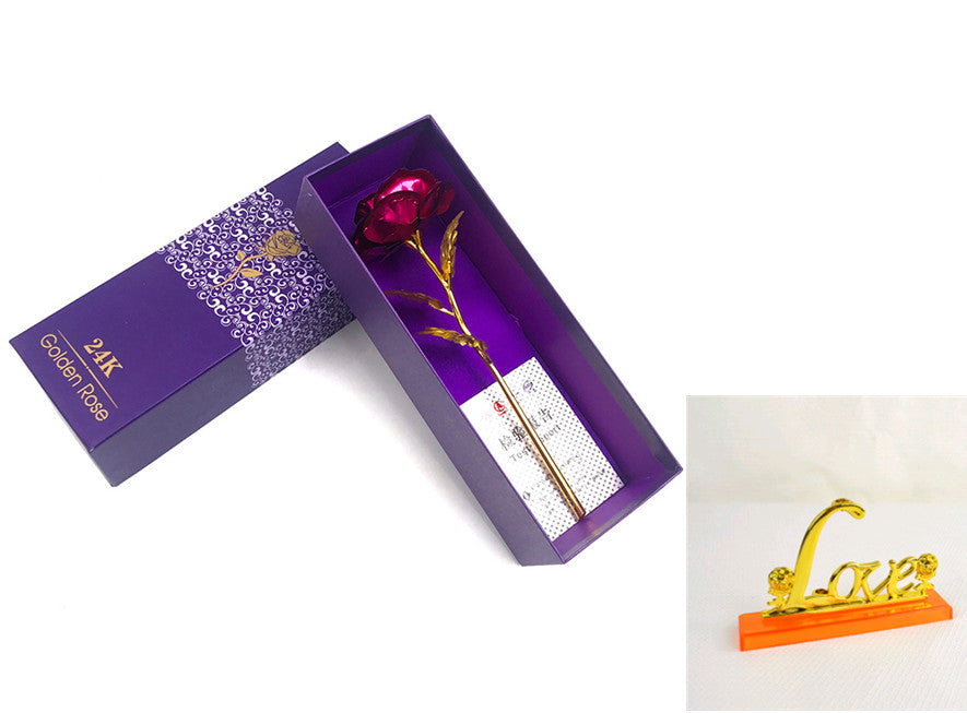 Luminous Color Gold Rose Flower Set