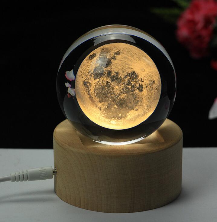 Moon Crystal Ball 3D Home Decor