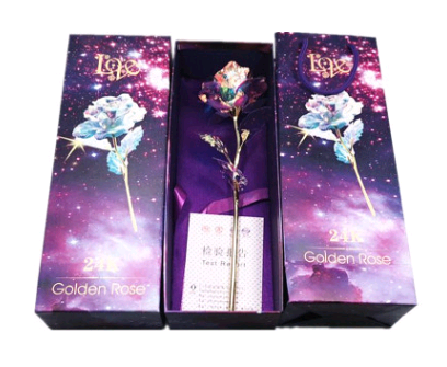 Luminous Color Gold Rose Flower Set