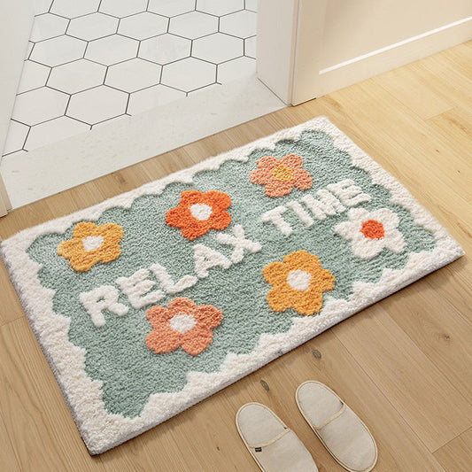 Simple Bathroom Floret Carpet