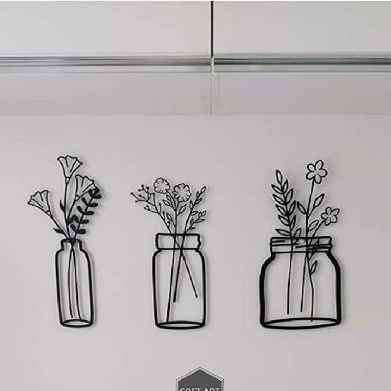 Flower Silhouette Wall Decoration Art