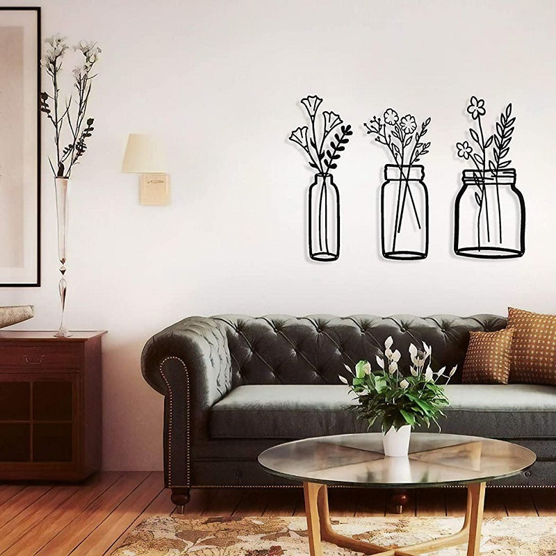 Flower Silhouette Wall Decoration Art