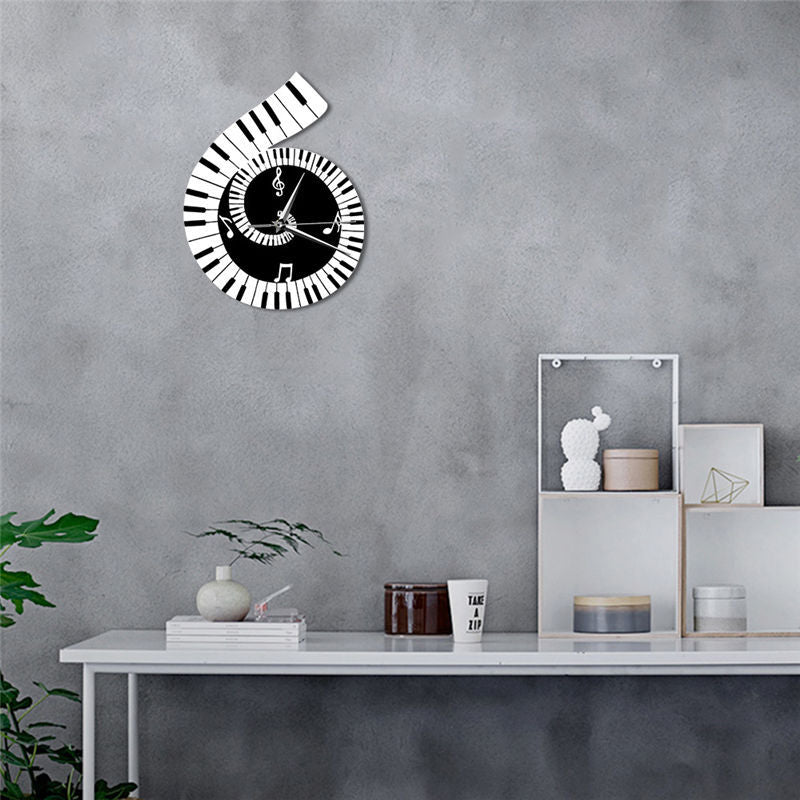 Decoration Wall Clock Treble Clef Piano