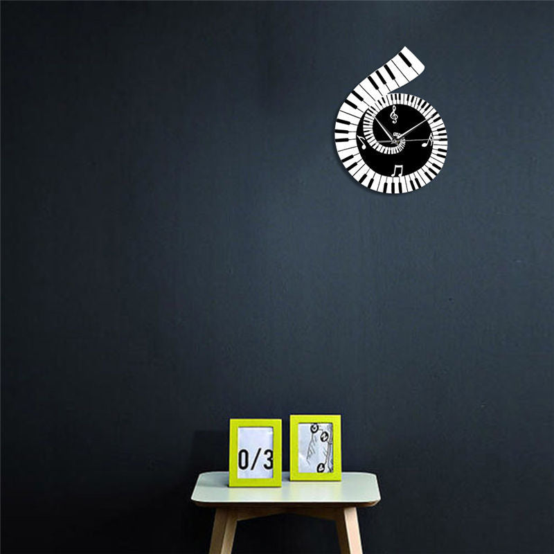 Decoration Wall Clock Treble Clef Piano