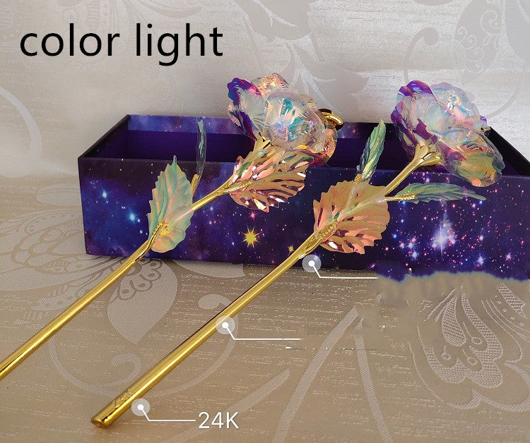 Luminous Color Gold Rose Flower Set