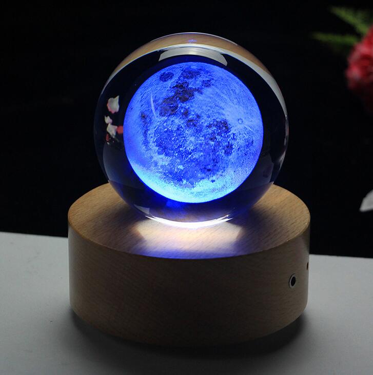 Moon Crystal Ball 3D Home Decor