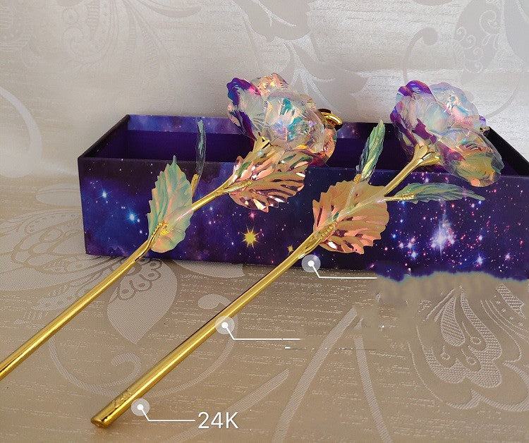 Luminous Color Gold Rose Flower Set