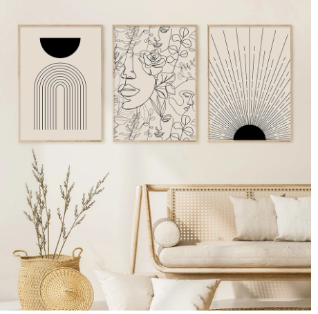 Canvas Abstract Lines Home Decor