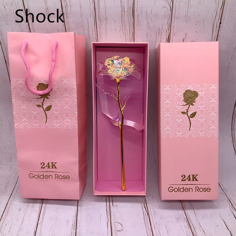 Luminous Color Gold Rose Flower Set