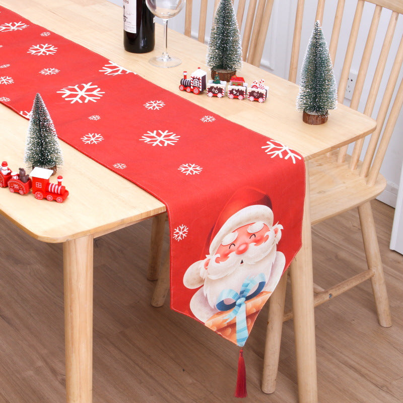 Christmas Double Printing Snowman Table Mat