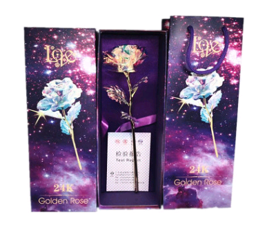 Luminous Color Gold Rose Flower Set