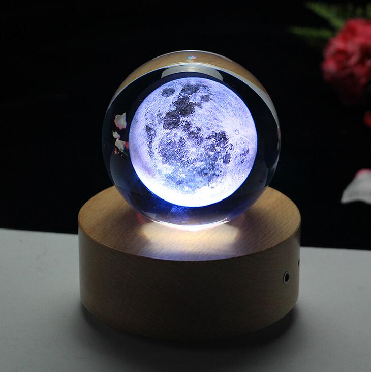 Moon Crystal Ball 3D Home Decor