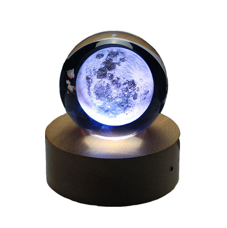 Moon Crystal Ball 3D Home Decor