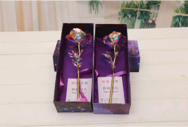 Luminous Color Gold Rose Flower Set