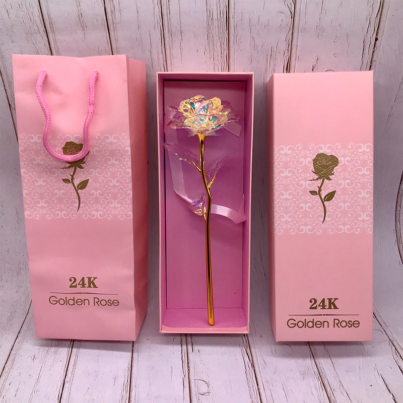 Luminous Color Gold Rose Flower Set