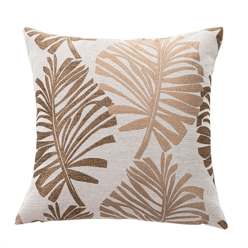 Decoration Linen Printed Leaf Cushion Cover