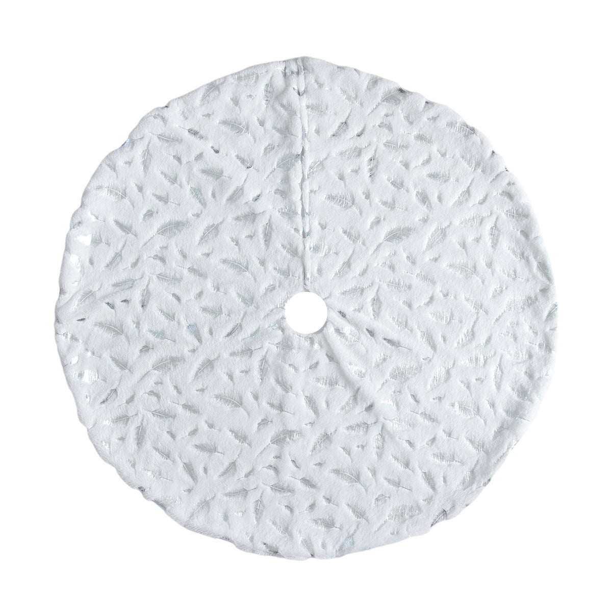 New White Plush Christmas Tree Skirt