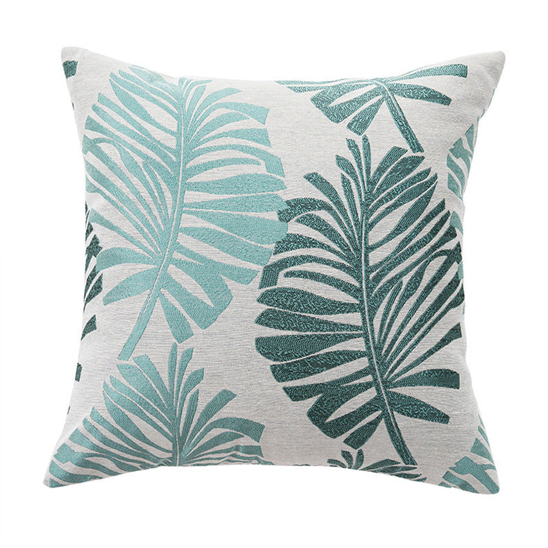 Decoration Linen Printed Leaf Cushion Cover