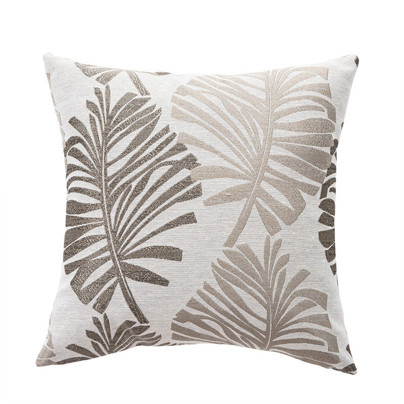 Decoration Linen Printed Leaf Cushion Cover